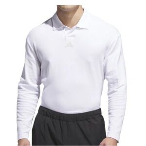 Adidas Men's White Long Sleeve Polo